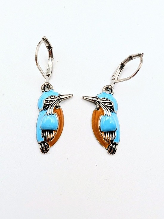 Jewelry - Colorful Kingfisher Earrings in Blue Brown
